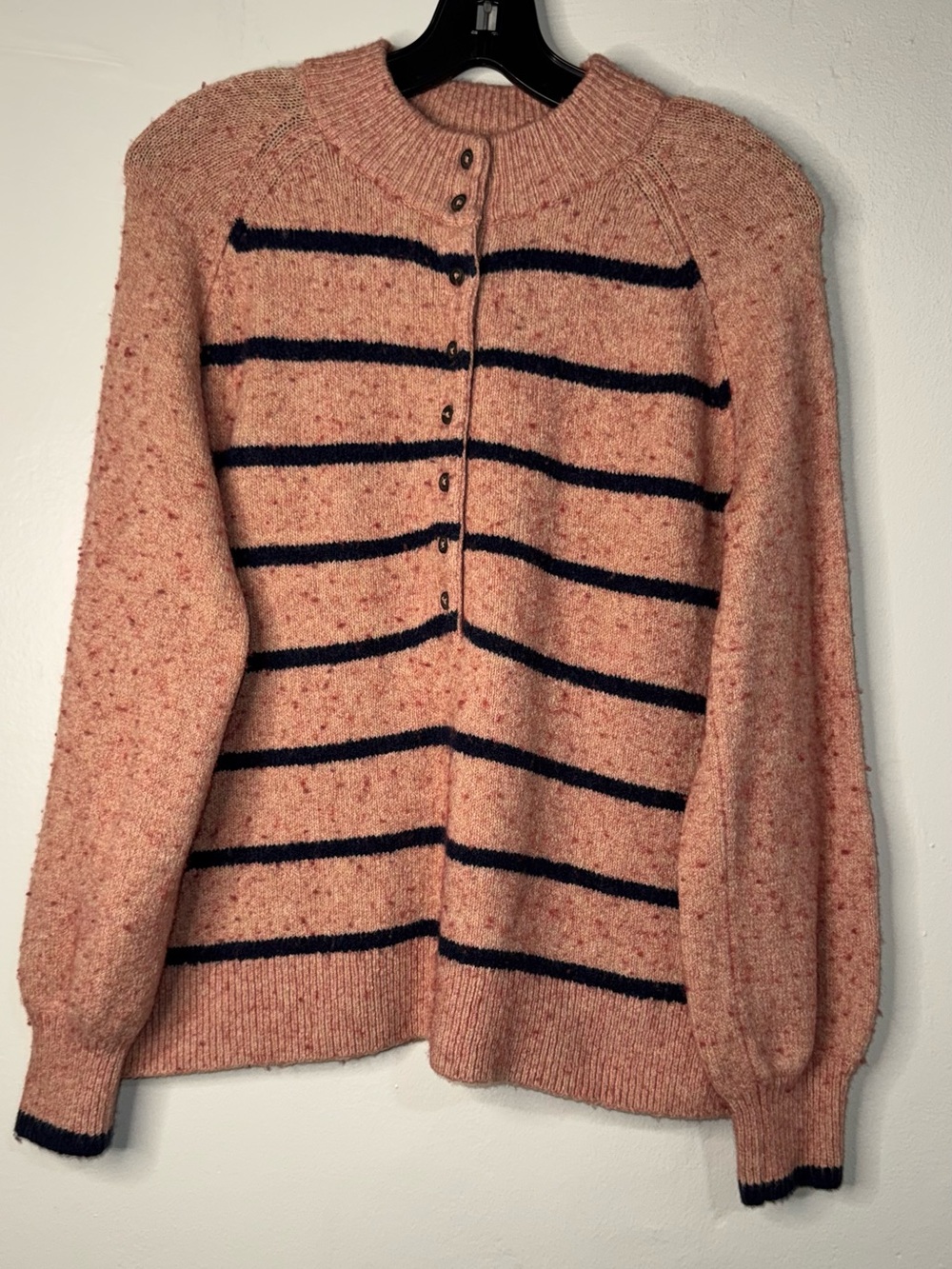 Madewell Pink and Navy Striped Crewneck Sweater - Picture 3 of 11